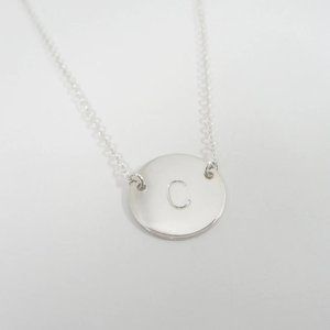 Sivado Studio Tiny Sterling Silver *Blank* Initial Disc Necklace